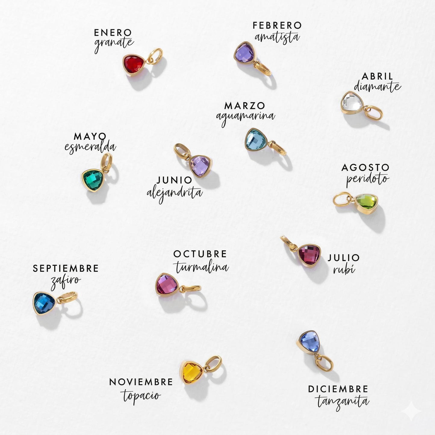 Pulsera con inicial y piedra de nacimiento