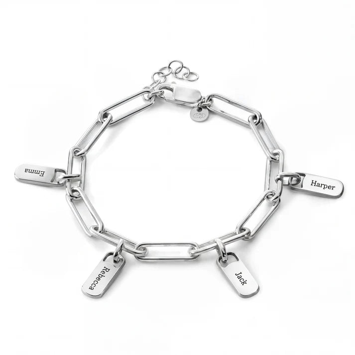 Pulsera Personalizada con Plaquitas Grabadas