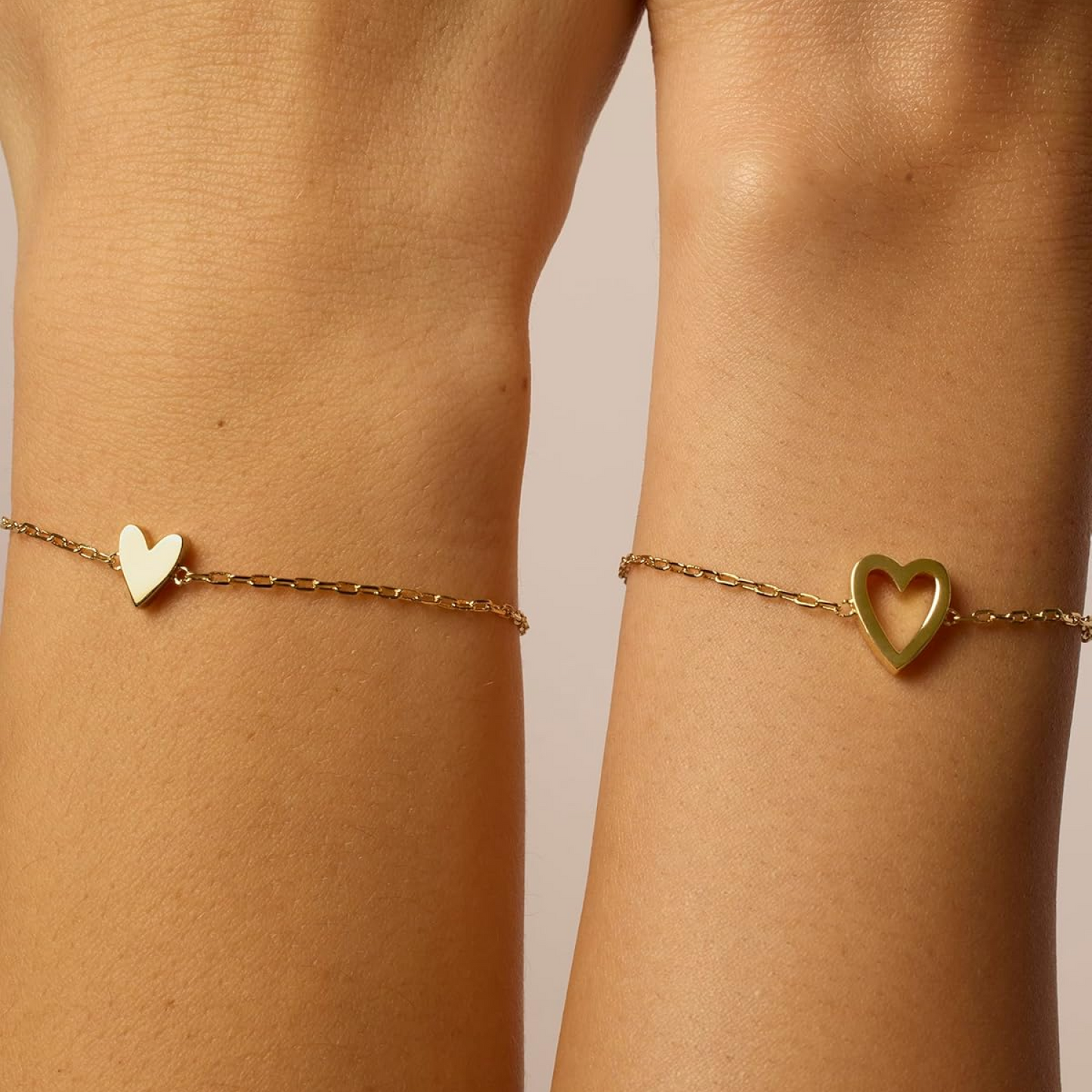 Set de pulseras de corazones compartidos