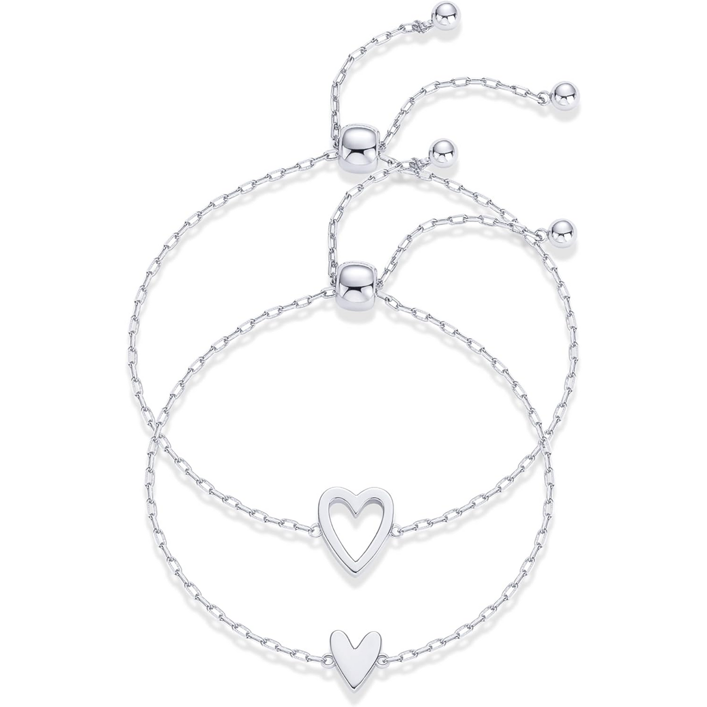 Set de pulseras de corazones compartidos