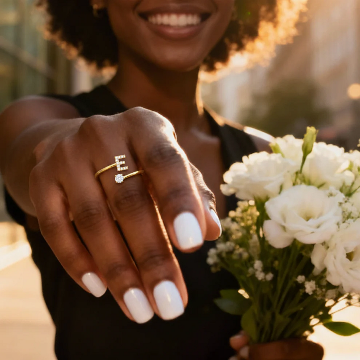 Anillo Ajustable con Inicial