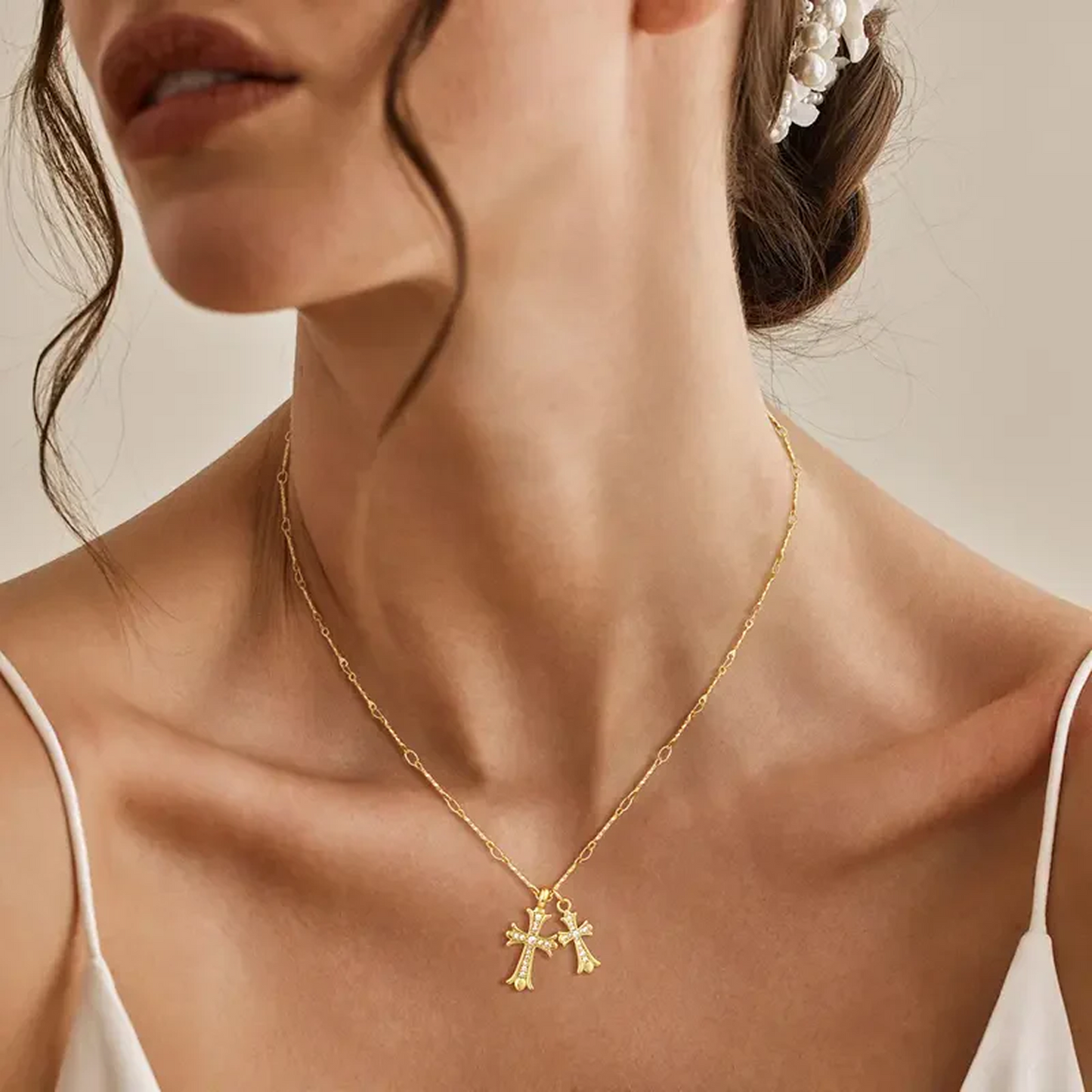 Collar de Doble Cruz