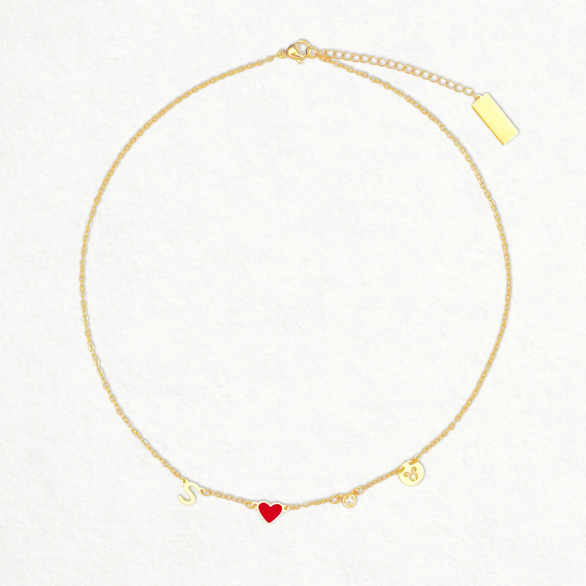 Collar Corazón con Inicial, Piedra Natal y Zodiaco